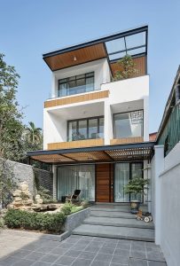 mẫu nhà ba tầng hiện đại, hòa quyện với thiên nhiên