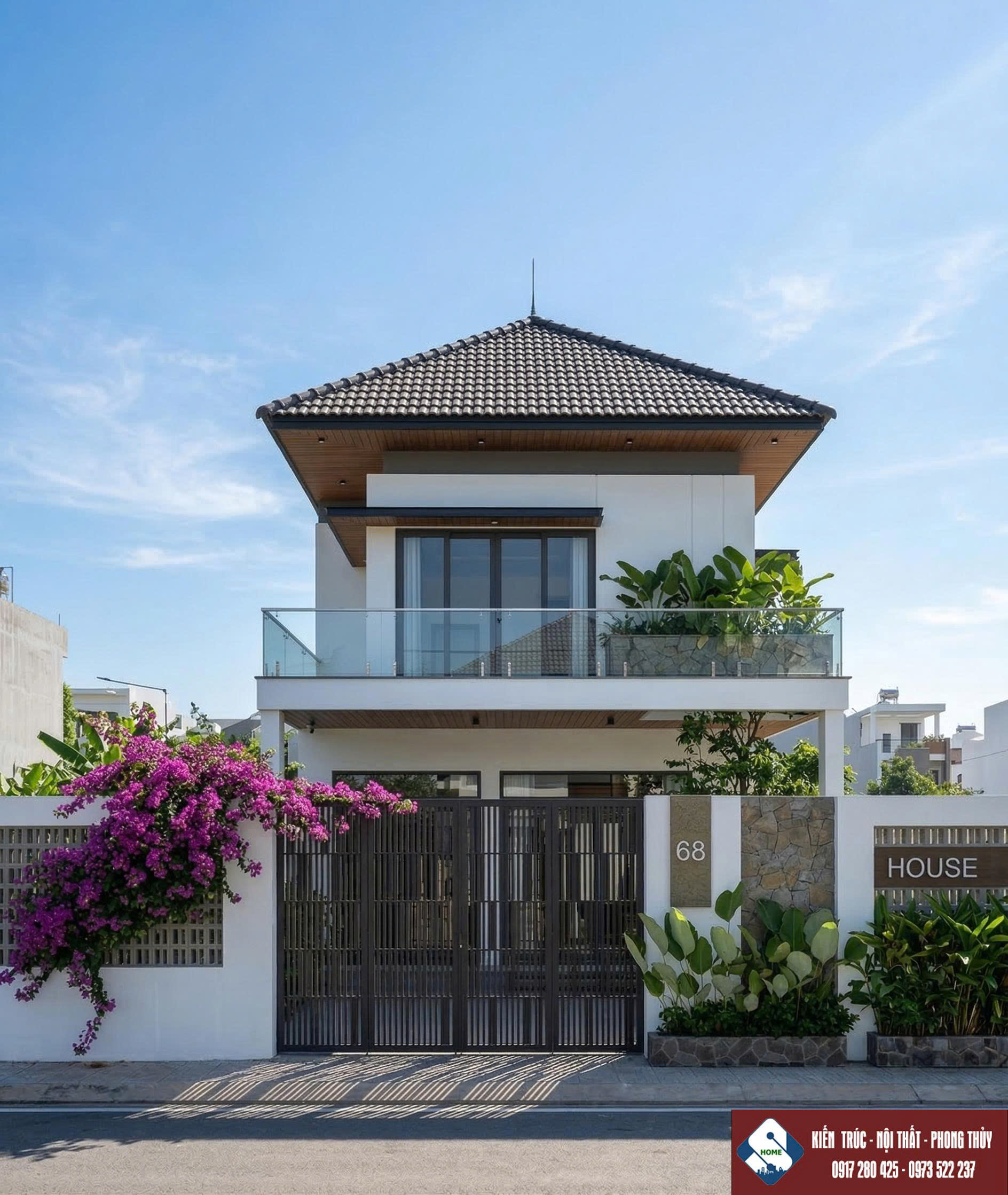 nhà hai tầng mái nhật